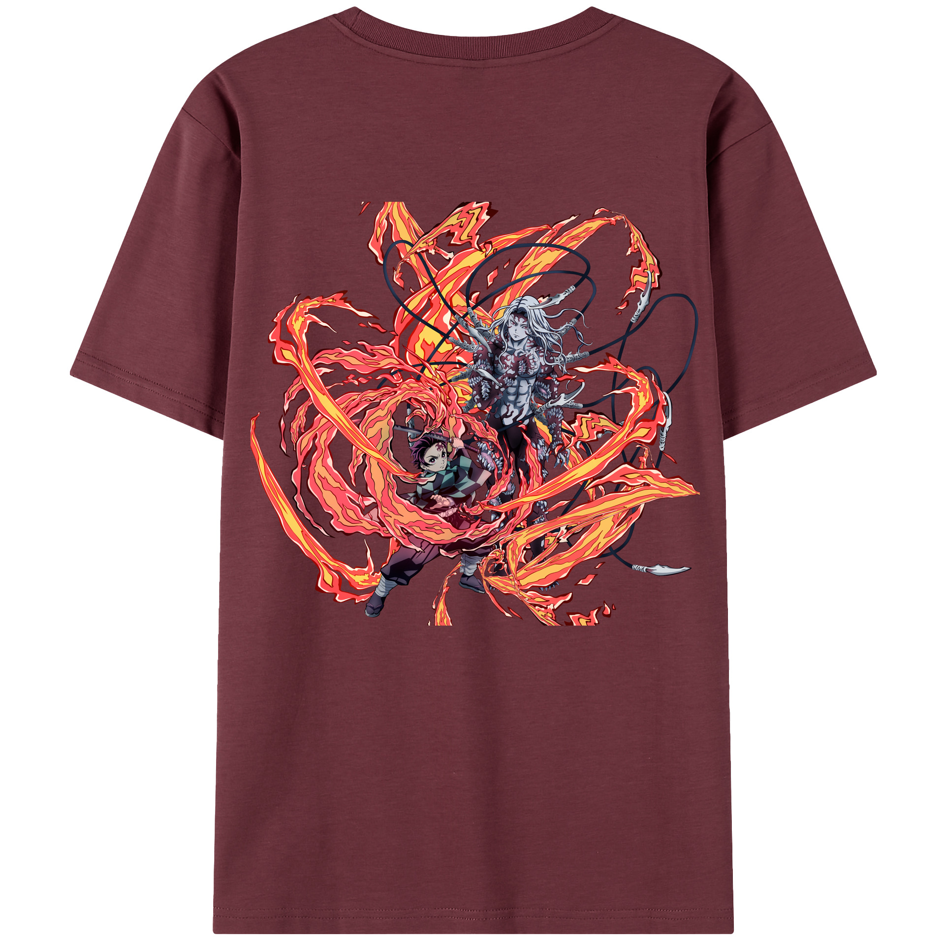 （画像用） 鬼滅の刃 竈門 炭治郎／かまど たんじろう Kamado Tanjirou 綿100％半袖Tシャツ（背面プリント）
